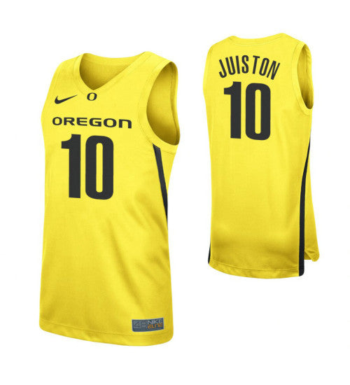 Shakur Juiston College Basketball Jersey Yellow Oregon Ducks retro stitched fan jersey RTJ2357 image 1