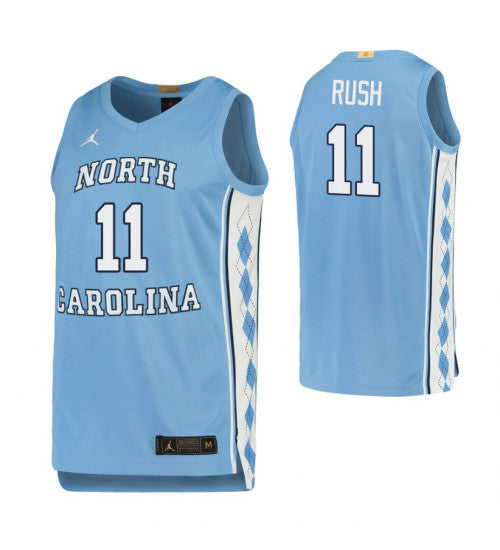 North Carolina Tar Heels 11 Shea Rush Carolina Blue College Basketball Jersey 3607 retro stitched fan jersey RTJ9042