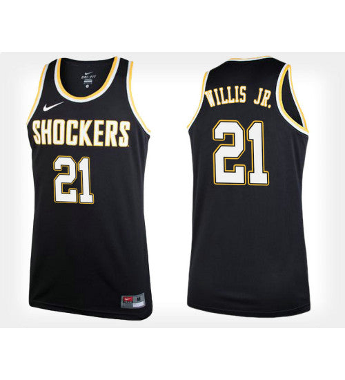 Wichita State Shockers 21 Darral Willis Jr Black Alternate College Basketball Jersey retro stitched fan jersey RTJ1097