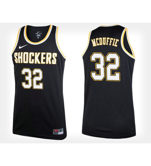 Wichita State Shockers 32 Markis Mcduffie Black Alternate College Basketball Jersey retro stitched fan jersey RTJ1083