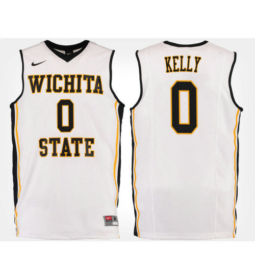 Wichita State Shockers 0 Rashard Kelly White Road College Basketball Jersey retro stitched fan jersey RTJ1110 image 1