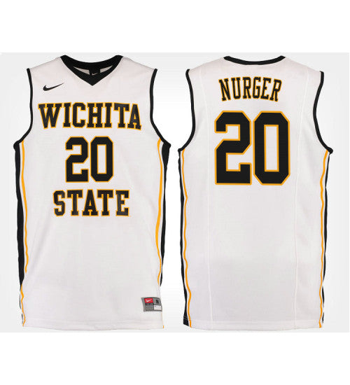 Wichita State Shockers 20 Rauno Nurger White Road College Basketball Jersey retro stitched fan jersey RTJ6852 image 1