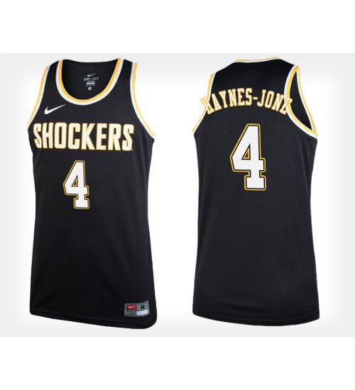 Wichita State Shockers 4 Samajae Haynes Jones Black Alternate College Basketball Jersey retro stitched fan jersey