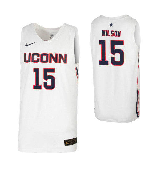 UConn Huskies 15 Sidney Wilson White College Basketball Jersey retro stitched fan jersey RTJ7522 image 1