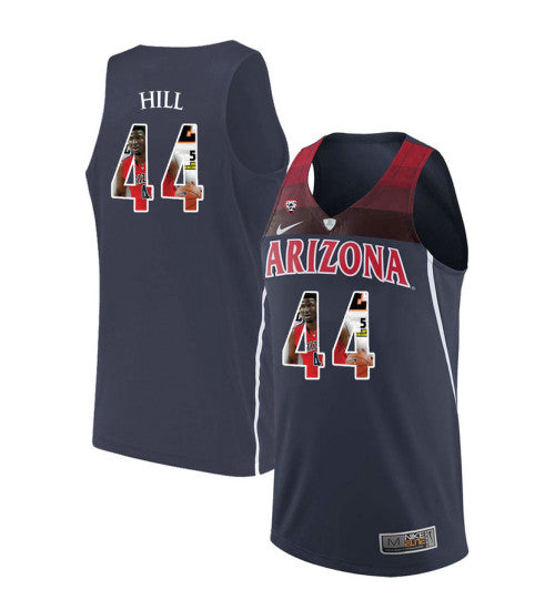 Arizona Wildcats 44 Solomon Hill College Basketball Jersey Navy 307 retro stitched fan jersey RTJ12342 image 1