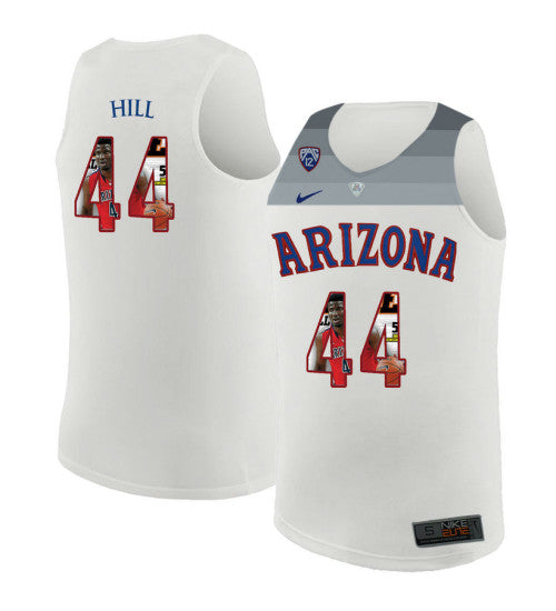 Arizona Wildcats 44 Solomon Hill College Basketball Jersey White 6210 retro stitched fan jersey RTJ6439 image 1