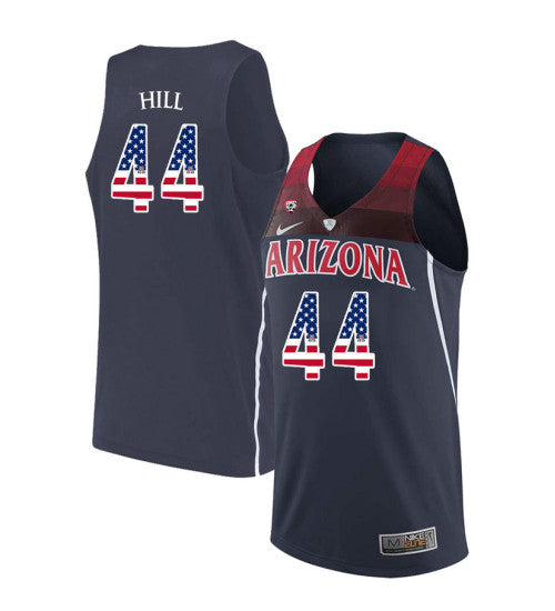 Arizona Wildcats 44 Solomon Hill College Basketball Jersey Navy 6208 retro stitched fan jersey RTJ6441 image 1
