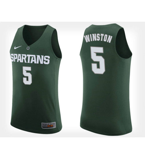 Michigan State Spartans 5 Cassius Winston Green Home College Basketball Jersey retro stitched fan jersey RTJ9624 image