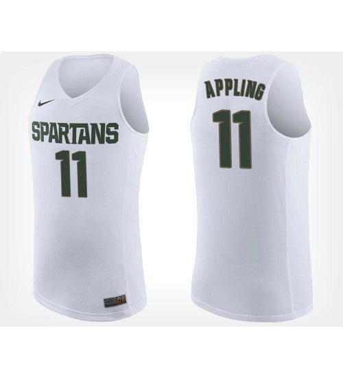 Michigan State Spartans 11 Keith Appling White Road College Basketball Jersey retro stitched fan jersey RTJ9762 image 1