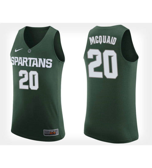 Michigan State Spartans 20 Matt Mcquaid Green Home College Basketball Jersey retro stitched fan jersey RTJ3904 image 1