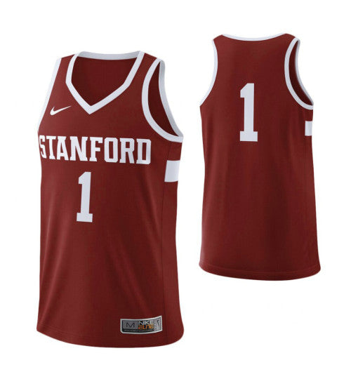 Stanford Cardinal 1 College Basketball Jersey Cardinal retro stitched fan jersey RTJ2296 image 1