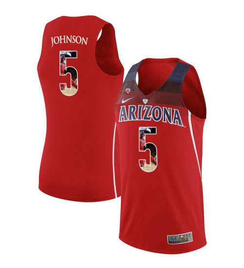 Arizona Wildcats 5 Stanley Johnson College Basketball Jersey Red retro stitched fan jersey RTJ12322 image 1