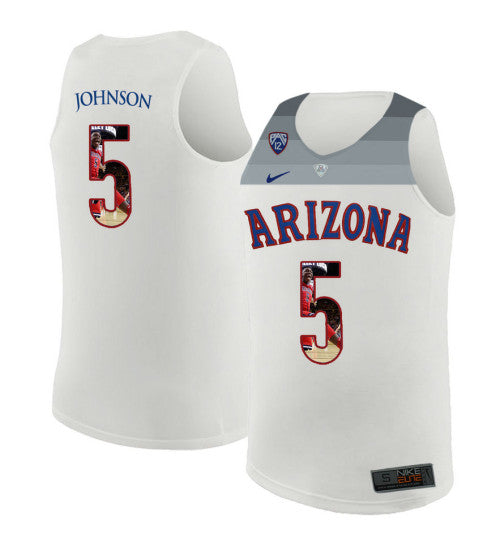 Arizona Wildcats 5 Stanley Johnson College Basketball Jersey White 328 retro stitched fan jersey RTJ12321 image 1