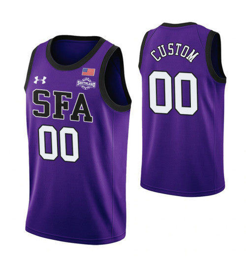 Stephen F Austin Lumberjacks Custom College Basketball Jersey Purple retro stitched fan jersey RTJ8046 image 1