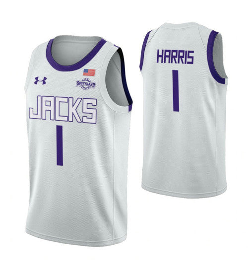 Stephen F Austin Lumberjacks 1 Kevon Harris White College Basketball Jersey retro stitched fan jersey RTJ2274 image 1