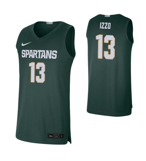 Michigan State Spartans 13 Steven Izzo Alumni Limited College Basketball Jersey Green retro stitched fan jersey