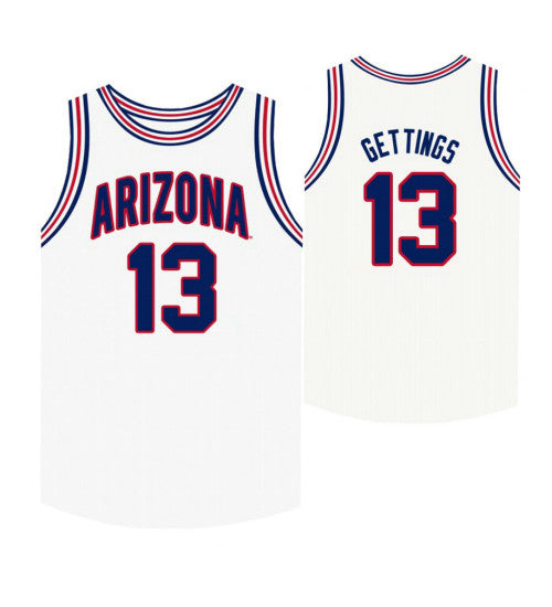 Arizona Wildcats Stone Gettings College Basketball Jersey White retro stitched fan jersey RTJ12280 image 1