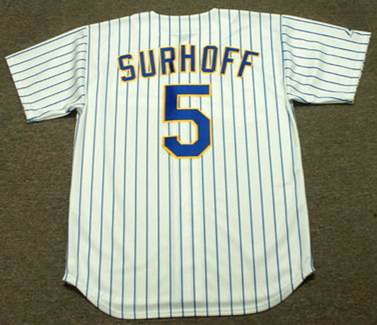 Bj Surhoff Milwaukee Brewers 1990 Baseball jersey retro stitched fan gear RTJ01736