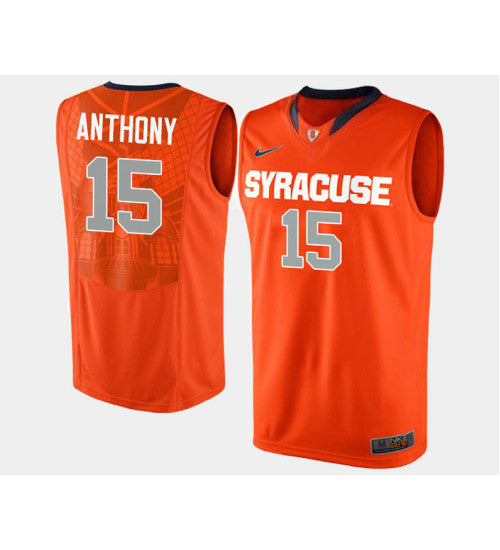 Syracuse Orange 15 Carmelo Anthony Orange Road College Basketball Jersey retro stitched fan jersey RTJ2240 image 1