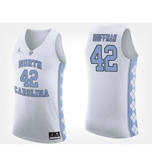 North Carolina Tar Heels 42 On Huffman White Road College Basketball Jersey retro stitched fan jersey RTJ8909 image 1