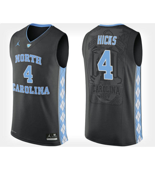 North Carolina Tar Heels 4 Isaiah Hicks Black Alternate College Basketball Jersey retro stitched fan jersey RTJ3112