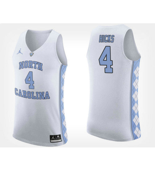 North Carolina Tar Heels 4 Isaiah Hicks White Road College Basketball Jersey retro stitched fan jersey RTJ3111 image 1