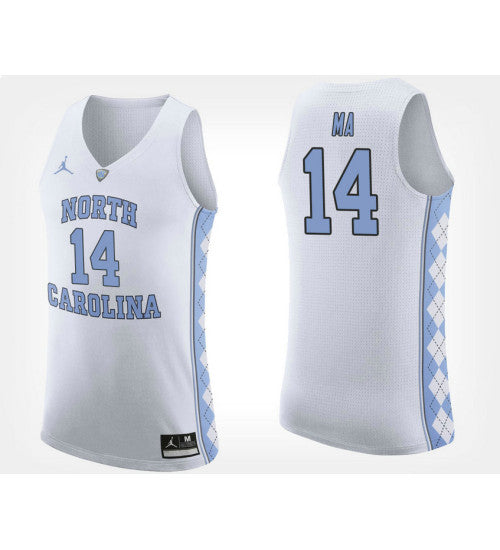 North Carolina Tar Heels 14 Kane Ma White Road College Basketball Jersey retro stitched fan jersey RTJ9018 image 1