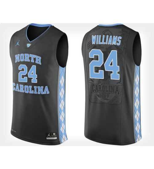 North Carolina Tar Heels 24 Kenny Williams Black Alternate College Basketball Jersey retro stitched fan jersey RTJ8970