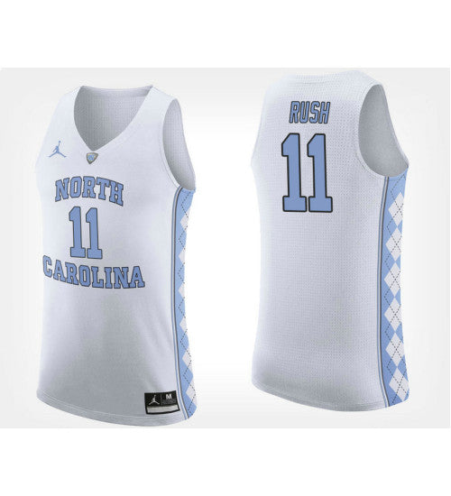 North Carolina Tar Heels 11 Shea Rush White Road College Basketball Jersey retro stitched fan jersey RTJ9037 image 1