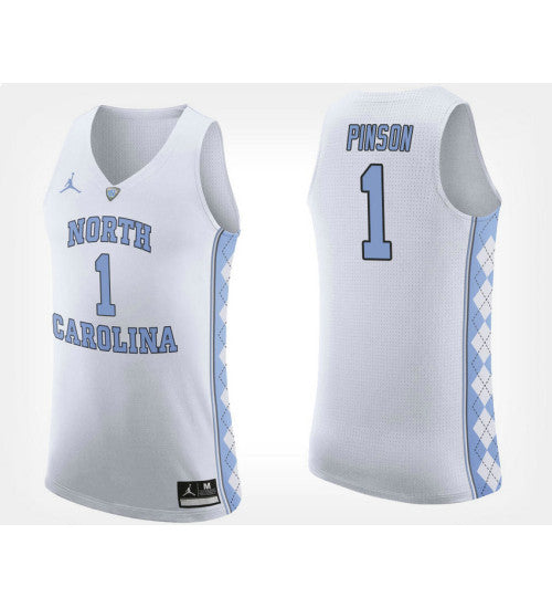 North Carolina Tar Heels 1 Theo Pinson White Road College Basketball Jersey retro stitched fan jersey RTJ9048 image 1