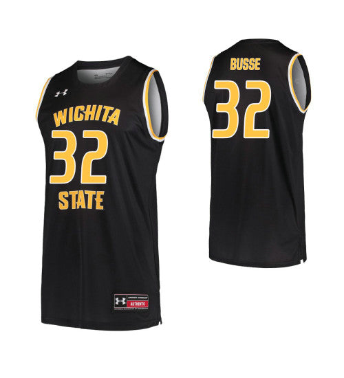 Wichita State Shockers 32 Tate Busse Black College Basketball Jersey retro stitched fan jersey RTJ1082 image 1
