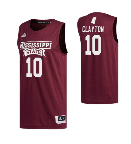 Mississippi State Bulldogs 10 Tate Clayton College Basketball Jersey Maroon 3389 retro stitched fan jersey RTJ9260
