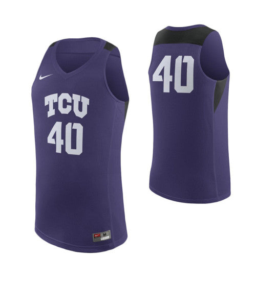 TCU Horned Frogs 40 College Basketball Jersey Purple retro stitched fan jersey RTJ2166 image 1