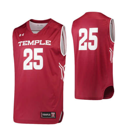 Temple Owls 25 Performance Basketball College Basketball Jersey Garnet retro stitched fan jersey RTJ7922 image 1