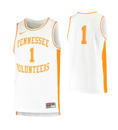 Tennessee Volunteers 1 Retro College Basketball Jersey White retro stitched fan jersey RTJ2138 image 1