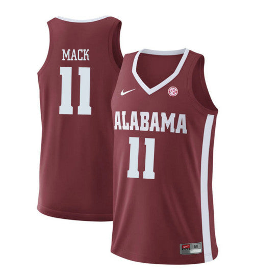Alabama Crimson Tide 11 Tevin Mack College Basketball Jersey Red 5920 retro stitched fan jersey RTJ6729 image 1