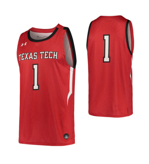 Texas Tech Red Raiders 1 College Basketball Jersey Red retro stitched fan jersey RTJ1950 image 1