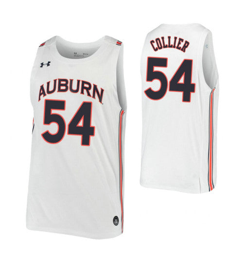 Auburn Tigers 54 Thomas Collier White College Basketball Jersey retro stitched fan jersey RTJ12194 image 1