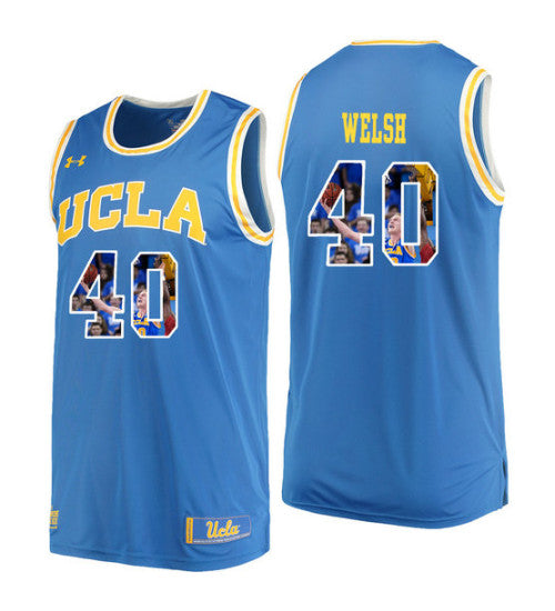 UCLA Bruins 40 Thomas Welsh College Basketball Jersey Blue retro stitched fan jersey RTJ7551 image 1
