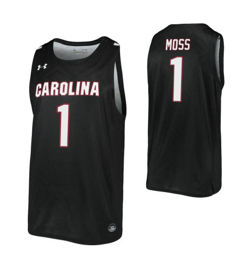 South Carolina Gamecocks 1 Tj Moss Black College Basketball Jersey retro stitched fan jersey RTJ8125 image 1