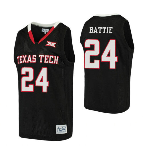 Texas Tech Red Raiders 24 Tony Battie Black College Basketball Jersey retro stitched fan jersey RTJ7687 image 1