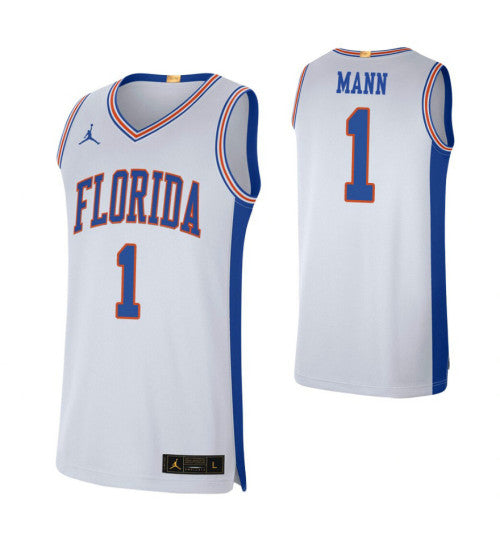 Florida Gators 1 Tre Mann White College Basketball Jersey retro stitched fan jersey RTJ11392 image 1
