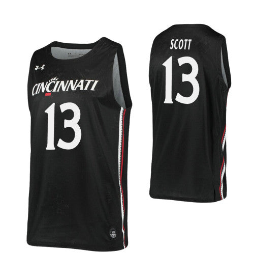Tre Scott College Basketball Jersey Black Cincinnati Bearcats retro stitched fan jersey RTJ1885 image 1