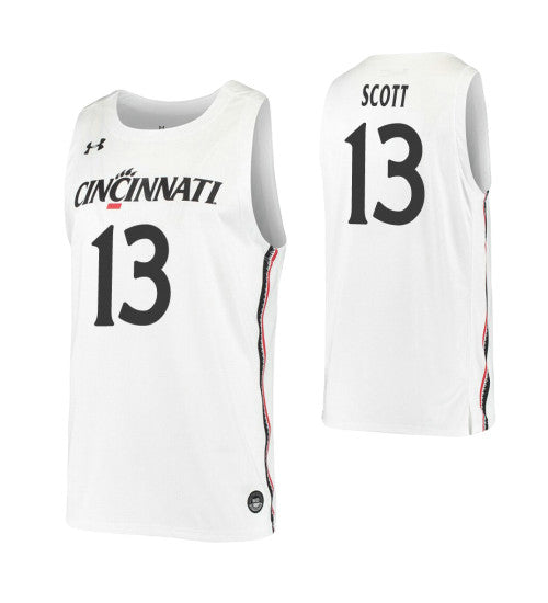 Cincinnati Bearcats 13 Tre Scott White College Basketball Jersey retro stitched fan jersey RTJ11926 image 1