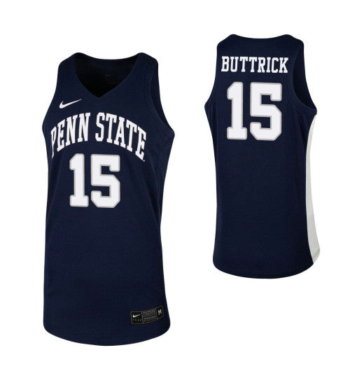 Penn State Nittany Lions 15 Trent Buttrick Navy College Basketball Jersey retro stitched fan jersey RTJ2528 image 1