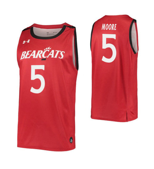 Trevor Moore College Basketball Jersey Red Cincinnati Bearcats retro stitched fan jersey RTJ7642 image 1