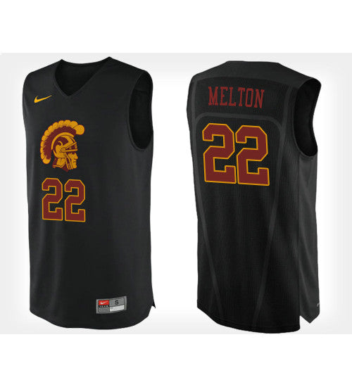 USC Trojans 22 Deanthony Melton Black Alternate College Basketball Jersey retro stitched fan jersey RTJ7434 image 1