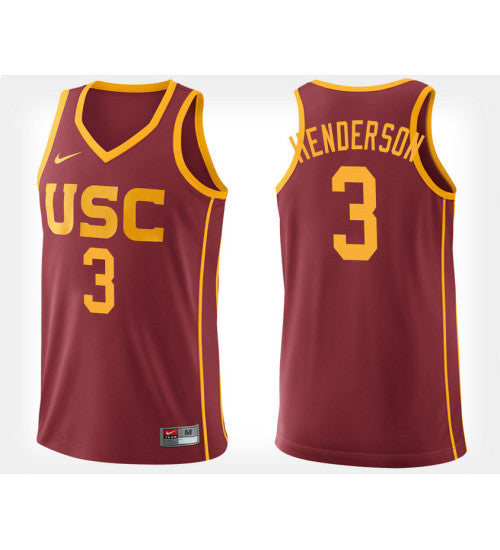 USC Trojans 3 Harrison Henderson Cardinal Home College Basketball Jersey retro stitched fan jersey RTJ1654 image 1