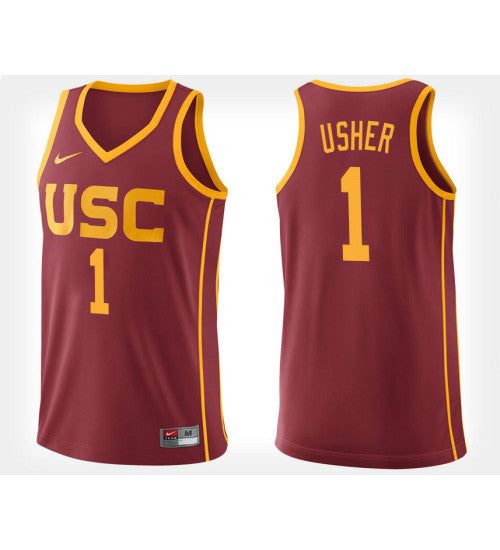 USC Trojans 1 Jordan Usher Cardinal Home College Basketball Jersey retro stitched fan jersey RTJ7477 image 1