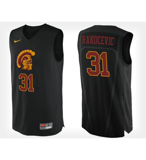 USC Trojans 31 Nick Rakocevic Black Alternate College Basketball Jersey retro stitched fan jersey RTJ1640 image 1